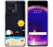 Funda Silicona Transparente para Oppo Find X5 Pro 5G diseño Playa Dibujos