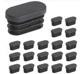 Tapas de plástico para patas de muebles, tapas ovaladas para patas de silla de plástico, tapas de tubo ovaladas para patas de muebles, 20 piezas (16x34mm)