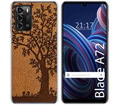 Funda Silicona para ZTE Blade A72 diseño Cuero 03 Dibujos