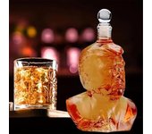 Divertida botella de whisky Trump, decantadora de cristal para whisky bourbon, regalo único para hombres, entusiastas políticos y amantes del whisky, decoración de bar para el hogar (26 oz)