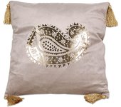 Presume de Casa Cojín 45*45 Cachemir Dorado Terciopelo Gris
