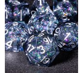 7PCS Sharp Resin Dice Set Liquid Core Dice & Sharp Edge Role Playing Games Dice,Gold foil resin dice