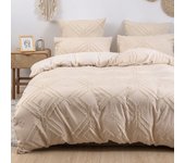 Tufted Duvet cover，3pcs 100% Microfiber Bedding Cover Sets  All-Seasons Soft Comforter Cover Skin-Friendly