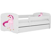 Cama 140 x 70 cm Kocot Kids com colchão BabyDreams Unicorn White