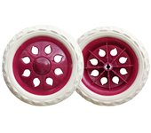 2Pcs Shopping Cart Wheels Trolley Caster Replacement 6.3 Inch Dia Rubber Foaming