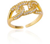 Zircon Bar Rings For Women Gold Plated Stainless Steel Bar Opening Ring 2023 Trending Luxury Wedding Aesthetic Jewelry anillos