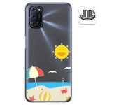 Tumundosmartphone Funda Gel Transparente para Oppo A52 / Oppo A72 diseño Playa Dibujos
