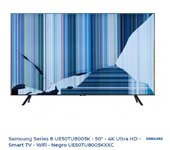 SAMSUNG UE50TU8005KXXC NUEVO, Con pantalla - panel rota, para despiece. SIN MANDO A DISTANCIA.