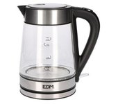 Hervidor de Agua de Cristal y Acero Inoxidable 1.7L 1850-2200W EDM