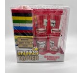 NEMON-Drunken Tower Juego Torre Equilibrio 54 Piezas de Madera, 2 dados, 4 vasos de chupito, ideal para fiestas, juegos con amigos, eventos, pasar momentos divertidos en familia, con amigos...