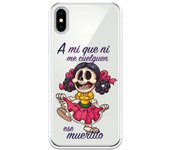 Funda compatible con iPhone X - XS - A mi que ni me cuelguen ese muertito