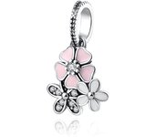 New 925 Sterling Silvering Flower Bees Sunflower Charm of ley 925 Chain Beaded Fit Original Pandora Bracelet DIY Ladies Jewelry