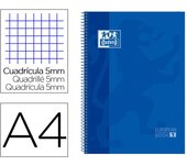 Recambio Oxford European Book 1 - espiral y tapa de cartón duro - 80 hojas dinA4 - papel 90 gramos - cuadricula 5x5 - optik papel y write & erase pizarra blanca