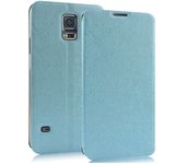 Tumundosmartphone Funda Soporte Piel Texturizada Azul para Samsung Galaxy S5 / S5 Neo