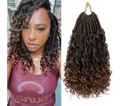 8 Packs Goddess Box Braids Crochet Hair Synthetic 10 Inch Boho Crochet Box Braids With Curl Ends Box Braids Hair Extensions