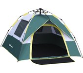 Outsunny Tienda de Campaña para 3 Personas Tienda Camping Plegable con 1 Puerta 3 Ventanas Bolsa de Transporte y Apertura Automática para Playa Parque 205x195x135 cm Verde