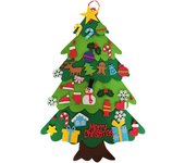 Árbol de Navidad de fieltro para hacer tú mismo con adornos desmontables: adorno iluminado para colgar en la pared, actividad divertida y creativa para niños y familias, ideal para decoraciones navideñas y regalos