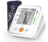 Tensiómetro de Brazo Eléctrico Digital con Monitoreo de Arritmia Memorias de 2 Usuarios(2 * 99) Gran Pantalla LCD Brazalete 22-42cm
