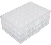 Caja de almacenamiento de joyas de 3 capas con 72 rejillas de acrílico transparente, organizador de joyas con tapa para pendientes, collares y anillos.