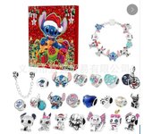 Disney Stitch Mickey Christmas Advent Calendar Blind Box 24 Days Xmas Countdown Calendar DIY Jewelry Bracelet Making Kit Gift