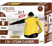 SPARK - Limpiador A Vapor 2en1 - LIMIPIA Y DESINFECTA - 3.5 bar DE PRESIÓN, CAPACIDAD 450 ml CABLE 2.8M POTENCIA 1000W ACCESORIOS MÚLTIPLES, VAPORETA HOGAR COCHE OFICINAS COCINAS BAÑOS BALDOSAS STEAM CLEANER