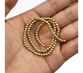 Matte KC Gold Color Hematite Natural Stone 2/3/4/6/8/10mm Round Spacer Loose Beads For Jewelry Making Diy bracelets Accessories