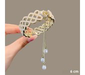 FORWOT Women Elegant Luxury Rhinestone Tassel Ponytail Hair Claws Hair Clips Barrettes Hairpin Headband Fashion Hair Accessories