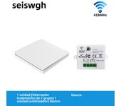 SIXWGH 433Mhz Wireless Wall Switches 1 gang 1 way No Battery Required Self-Powered Waterproof Remote Control Light Switch