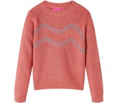 Jersey de punto infantil rosa medio 104 en tamaño 104 (3-4 años)/128 (7-8 años)/92 (1,5 - 2 años) y más