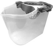Tradineur - Cubo para fregar transparente con escurridor, polipropileno, incluye asa y línea de medida, cubo de fregona, ligero, limpieza, hogar, fabricado en España, 13,5 litros, color aleatorio