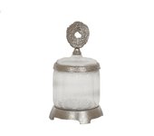 BOTE VIDRIO/METAL PLATEADO HM252211 FIJALO