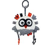 Lindo mordedor calmante muñeco cachorro conejo blanco y negro cascabel juguete de peluche con sonajero juguete de papel para bebé