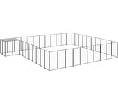 vidaXL Perrera negra 31,46 m² acero
