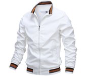 Autumn and Winter Men's Stand Collar Casual Zipper Jacket Outdoor Sports Coat Windbreaker Jacket for Men Waterproof Bomber