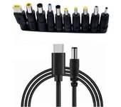 10PCS/Set Universal Type C to DC Power Adaptor Cable 100W 65W 20V 4A PD Fast Charger Jack Multifunction Mains Plugs Connector
