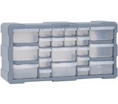 vidaXL Organizador Multicajones con 22 Cajones Taller Herramientas Armario Color Gris,  Naranja y negro, y mas
