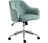 Vinsetto Silla de Oficina con Función Mecedora Silla de Oficina en Casa Silla de Escritorio Regulable en Altura Ruedas Ergonómicas Giratorias 360° Tacto Terciopelo Poliéster Nylon 61 x 59 x 80,5-90,5 cm