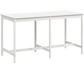 Mesa de Jardín Madera maciza de Pinino Blanca 203,5x90x110 cm