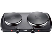 COCINA ELECTRICA NEGRA 1400W 2 FUEGOS CE/A13 46,5x26x8,5cm EDM