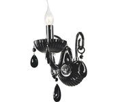 Lámpara de Cama Queen, Vidrio, Negro, 23x23x4 cm