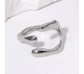 Anillo de acero inoxidable irregular de moda europea y americana con personalidad estilo ins nicho anillo abierto de acero de titanio para mujer