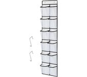 Over the Door Hanging Shoe Storage Holder Organizer, Shoe Racks with 12 Large Mesh Pockets 2 Hooks for Shoe Storage