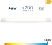REGLETA ELECTRONICA LED 48W 6400K LUZ FRIA 4200lm 12x121x3,1cm EDM