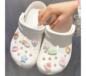 10pcs Rainbow Bear Hole Shoe Charms Accessories Shoe Buckle Cute Little Animals Shoes Flower DIY Shoes Decoration