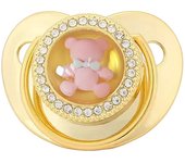 Chupete De Silicona Para Bebe Niña With Patrón De Oso Rosa BPA Free Gift Para Niños Incluye Cadena Y Cubierta Antipollo Para 0-3 Años