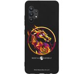 Funda original compatible con Samsung Galaxy A32 4G Negro con un diseño de Mortal Kombat Logo Fire