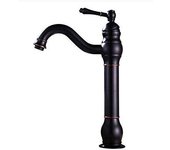 Vintage black brass mixer tap high spout bathroom mixer tap elegant antique design