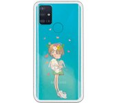 Funda compatible con Samsung Galaxy M51 - Nina fondo corazones