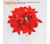 35cm Artificial Poinsettia Bushes Faux 7 Heads White Red Silk Artificial Christmas Flower Bouquet for Home Wedding Party Decor