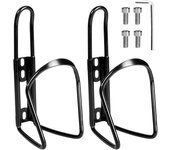 Paquete de 2 portabotellas para bicicleta de montaña, con tornillos y herramientas, portabotellas duraderos, color negro